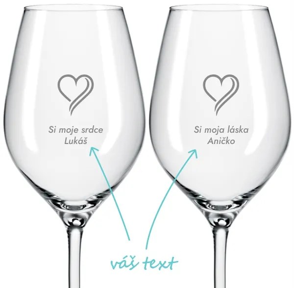 Svadobné poháre na víno Láska 2 ks