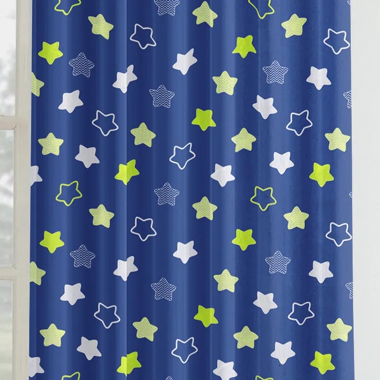 Goldea detský bavlnený záves - hviezdy na tmavo modrom 160x150 cm