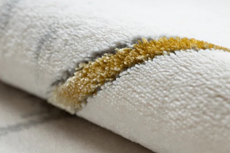 Dywany Łuszczów, Kusový koberec Emerald geometric 1012 cream and gold kruh, 120x120 (priemer) kruh, biela, obývacia izba