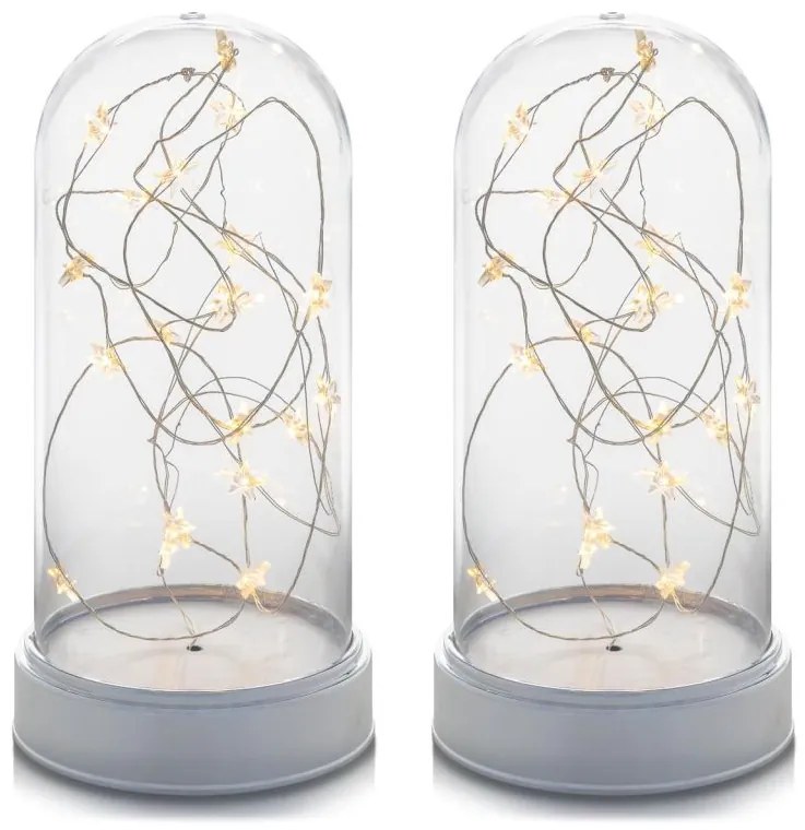 Sada vianočných svetelných kupolí 20 LED, teplá biela, 2 ks