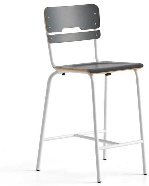 Školská stolička SCIENTIA, široké sedadlo, V 650 mm, biela/antracit