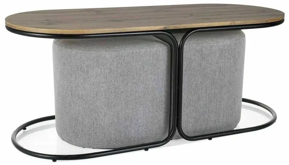 Konferenčný stolík Capua, dub artisan / čierna