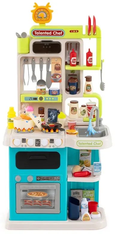Detská kuchynka s 95 doplnkami Kuchynka na hranie Kuchynka pre bábiky Kuchynka na hranie pre deti od 3 rokov Modrá