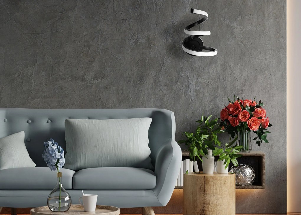 Toolight Toolight, LED nástenná lampa APP1052-W, čierna, OSW-01069