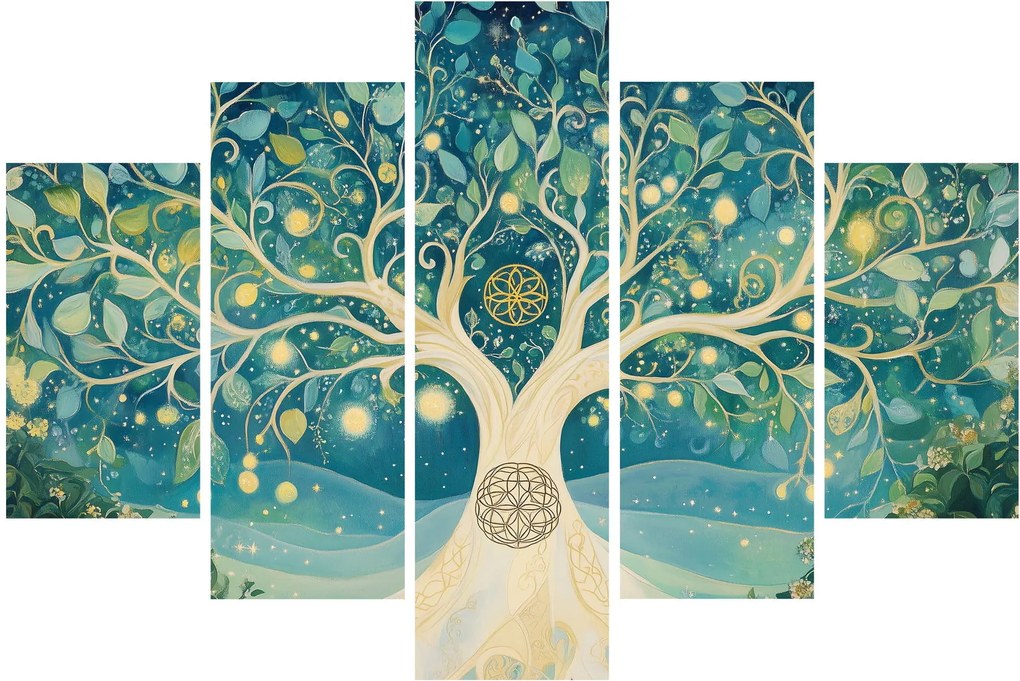 Obraz – Magický strom so špirálami (150x105 cm)