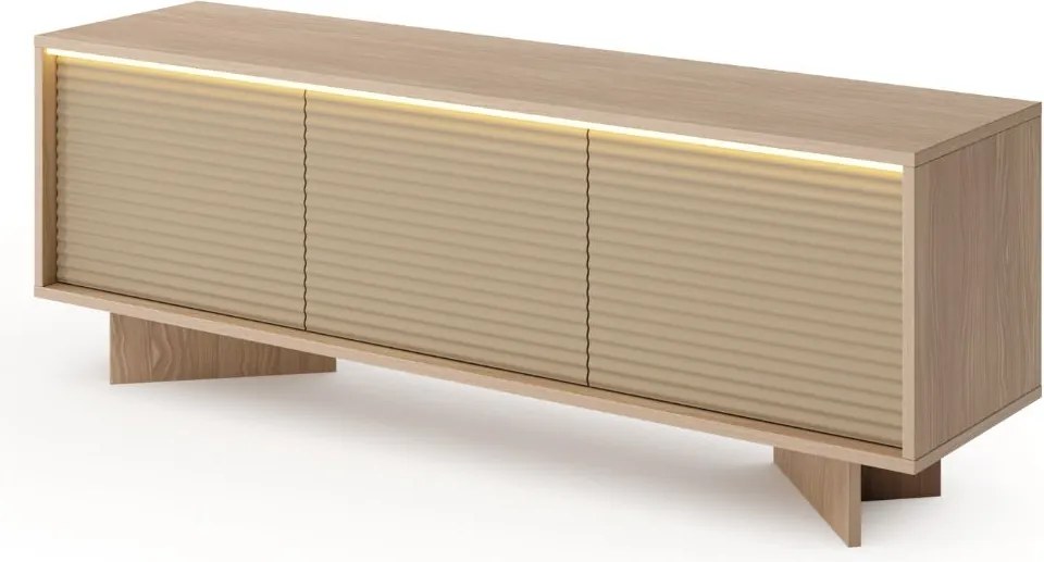 TV skrinka Semi F 154 cm 3D LED cappuccino bolivar prírodný