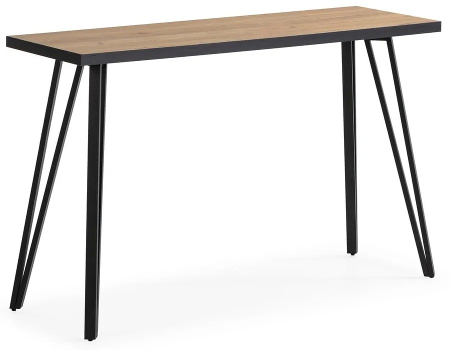 Čierny/prírodný konzolový stolík s doskou v dubovom dekore 60x120 cm Sindi – Marckeric