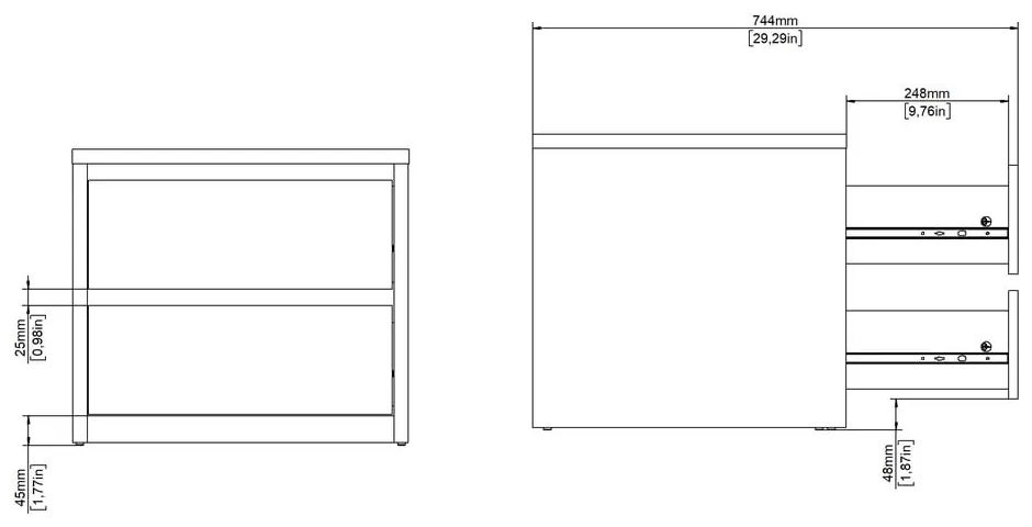 Biely/v prírodnej farbe nočný stolík Next – Tvilum