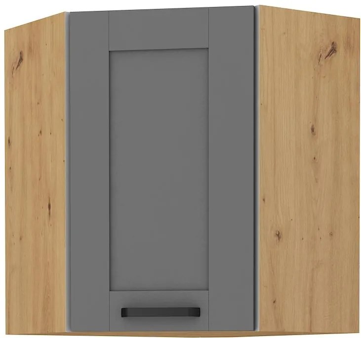 Horná rohová kuchynská skrinka Lucid 60x60 GN-72 1F (45°) (korpus: dub artisan + front: mdf dustgrey). Vlastná spoľahlivá doprava až k Vám domov. 1134754