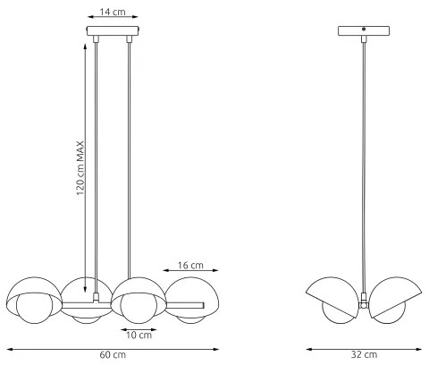 Luster na lanku BOOM 4xG9/8W/230V biely