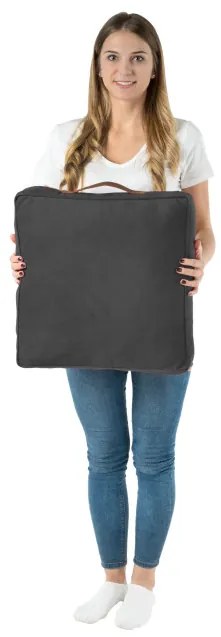 Plyšový sedací vankúš sivý