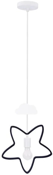 Candellux Bielo-čierny závesný luster Star pre žiarovku E27 31-12005