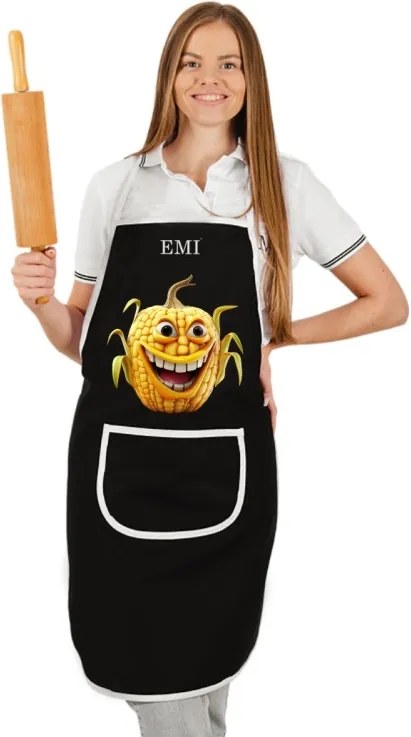 Kuchynská zástera Corny EMI, čierna