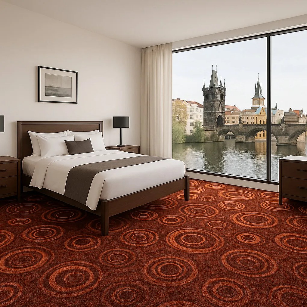 Koberec metráž Drops 43, na mieru, šíře 4m,5m, hnedá, filc, chodba / predsieň, ITC