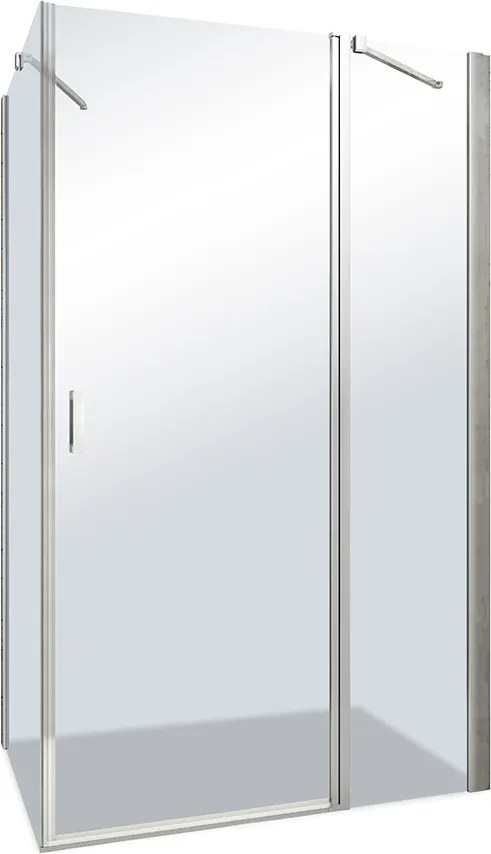 Roltechnik Outlet Obdĺžnikový sprchovací kút LYE4+LYSW1S, strieborný - bez vaničky ROTH-Variant: šírka dverí: 75 cm, šírka pevnej steny: 80 cm, orien…