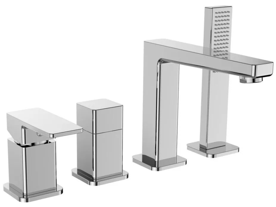 Sapho - Vaňová batéria 4-otvorová TURSI, lesklý chróm