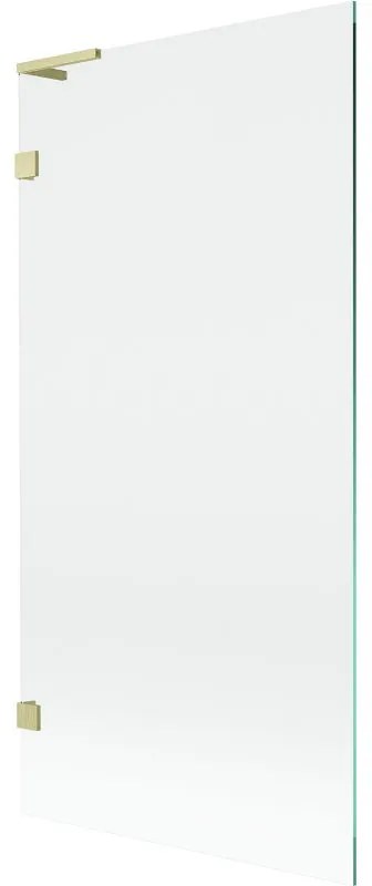 Mexen, Mexen Lunar L 1-krídlová vaňová zástena 90 x 150 cm, transparentná, brúsené zlato - 897L-090-000-55-00