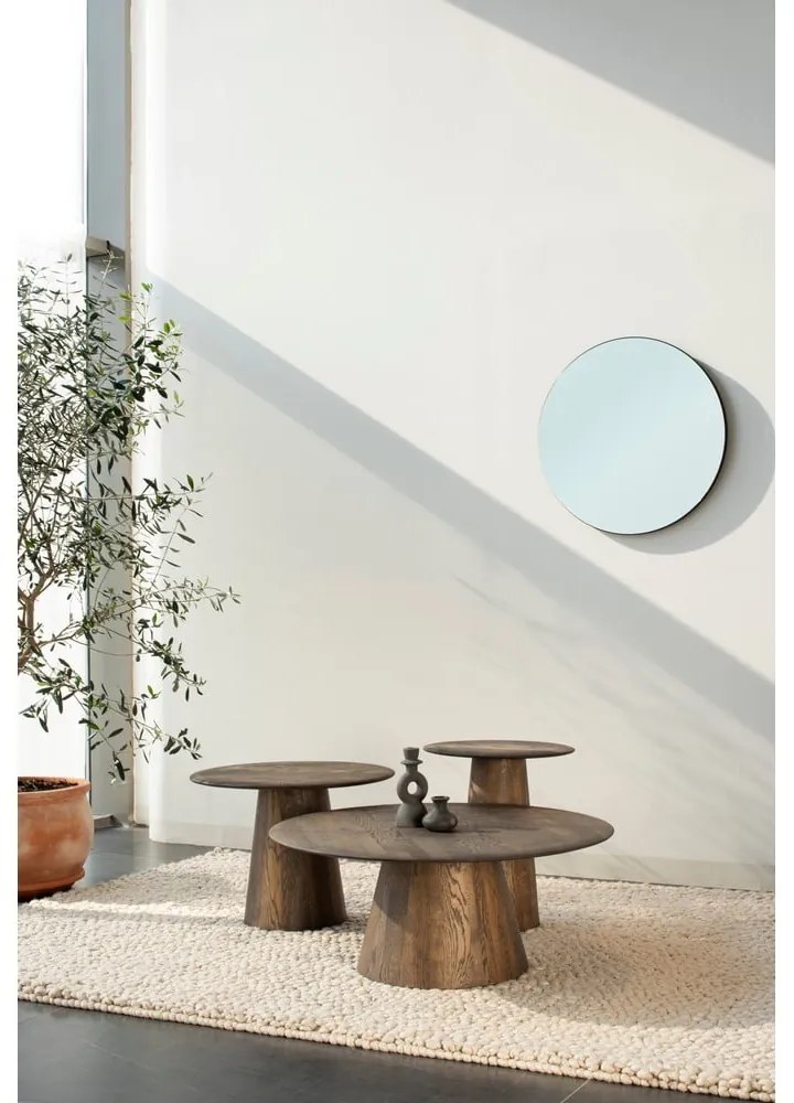 Okrúhly odkladací stolík z dubového dreva ø 55 cm Mushroom – Gazzda