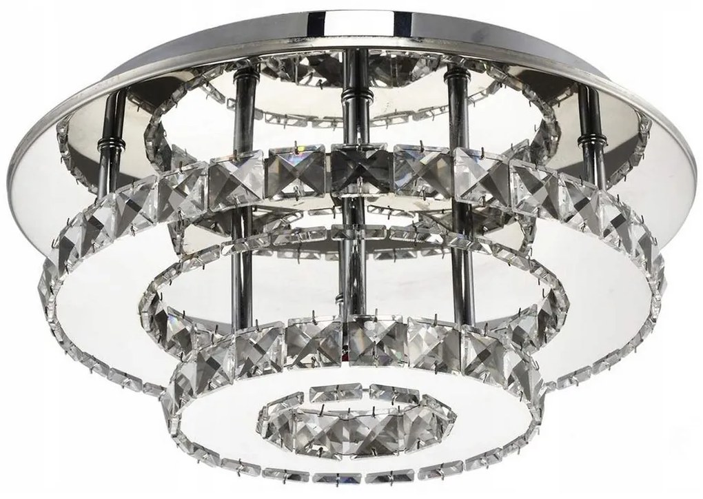 Toolight Toolight, LED krištáľové závesné stropné svietidlo 20W, neutrálna farba, APP412-C, chrómová, OSW-65010