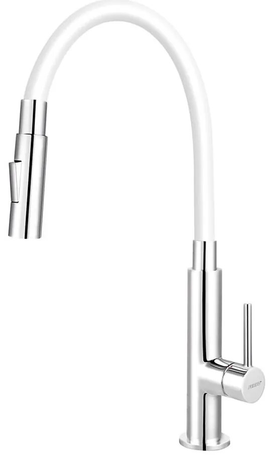 FERRO - Drezová batéria s flexibilným ramienkom lesklý chróm/biela