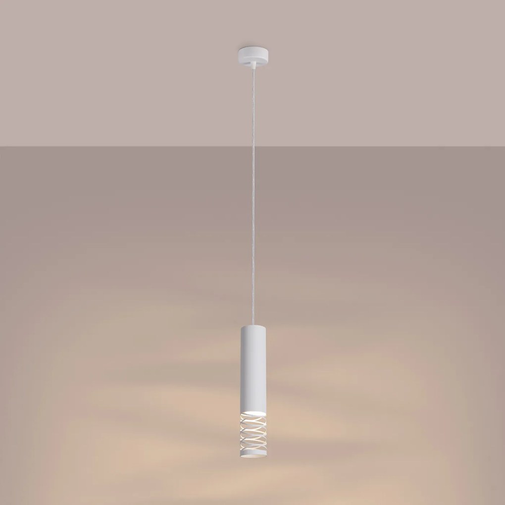 Závesné svietidlo Lami, 1x biele kovové tienidlo