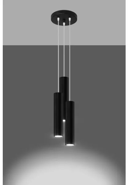 Sollux SL.1079 - Luster na lanku LAGOS 3xGU10/10W/230V čierna