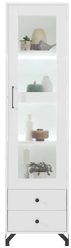 Vitrína Bergen Be3 Biely Lux/Biely Lesk