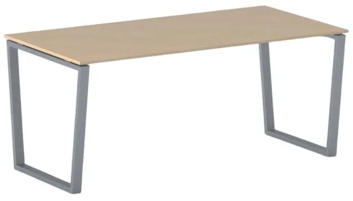 Kancelársky stôl PRIMO IMPRESS, 180x90 cm, sivostrieborná podnož, buk