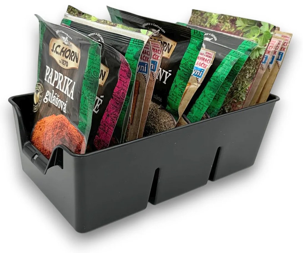ALTOM Organizér na korenie vo vreckách, zásobník, BEN3 - čierna, 20x14x8