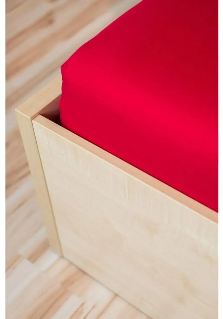 AMIDO-EXQUISIT Červená plachta na posteľ Jersey SuperStretch Rozmer: 120/140 x 200 cm W1_300