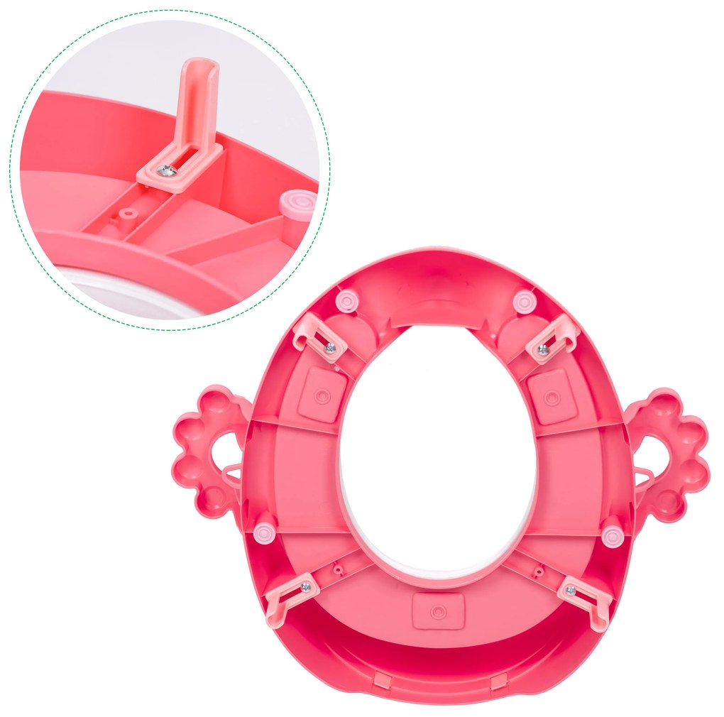 WC sedátko pre deti, rúčky, mäkký vankúšik, ružový ECOTOYS