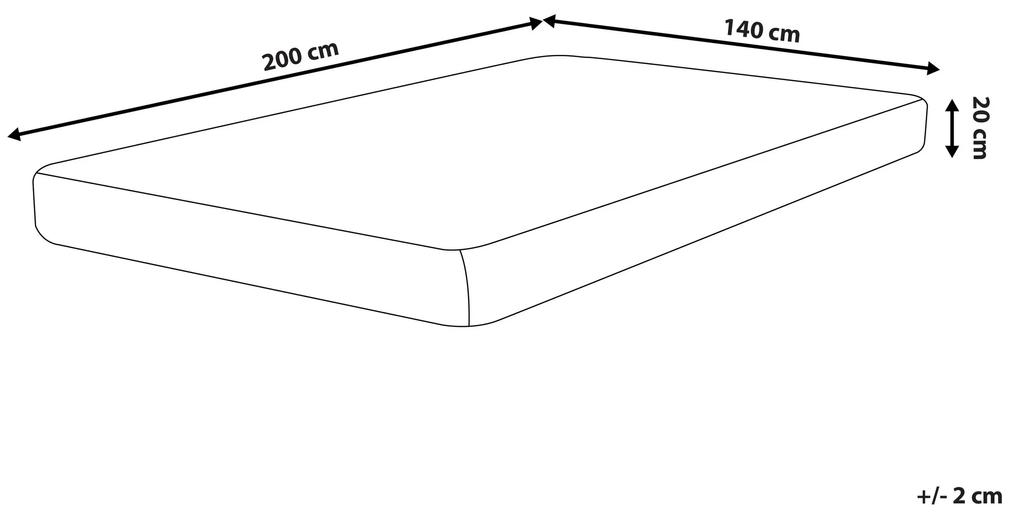 Penový matrac s odnímateľným poťahom 140 x 200 cm PEARL Beliani
