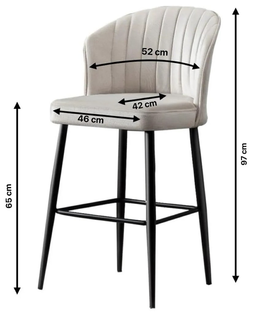 Súprava 2 ks barových stoličiek RUBI krémová
