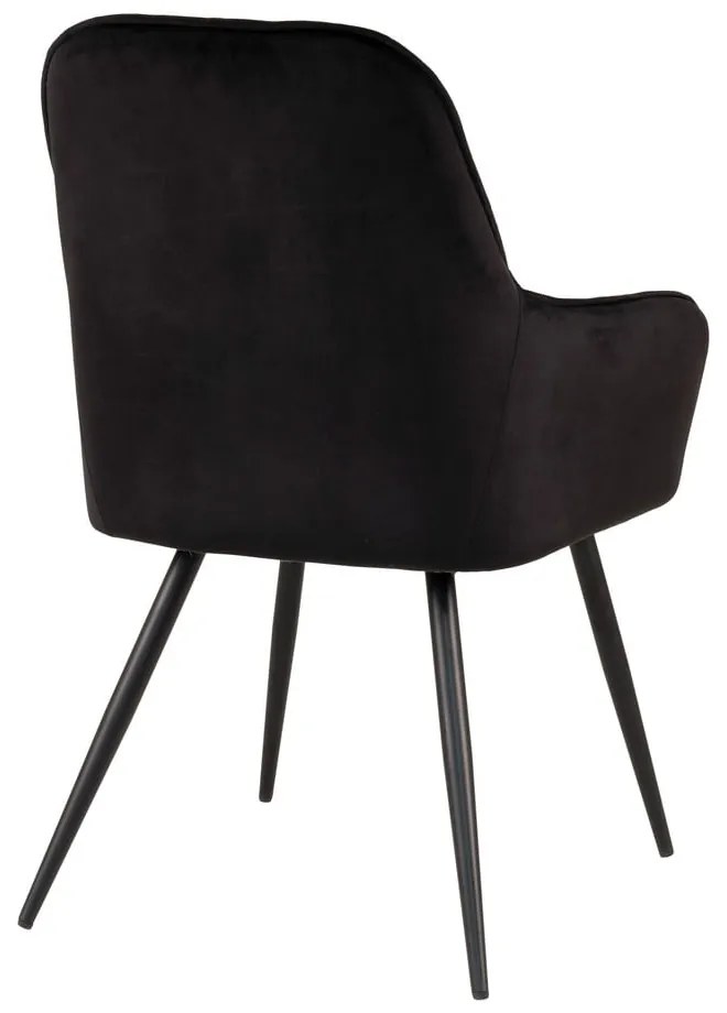 Čierne čalúnené jedálenské kreslá v súprave s podrúčkami 2 ks Harbo – House Nordic