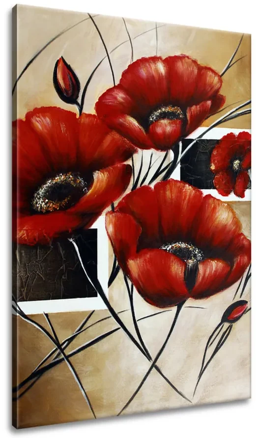 Gario Ručne maľovaný obraz Poľný mak Rozmery: 70 x 100 cm