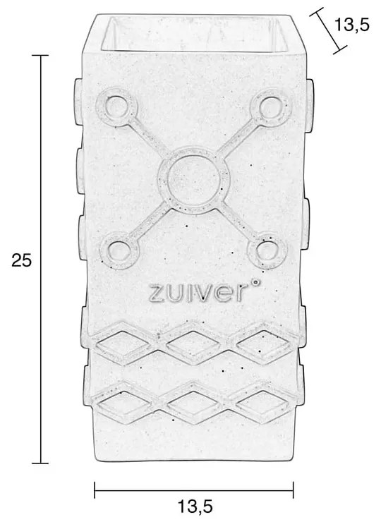 Svetlosivá váza z betónu Graphic – Zuiver