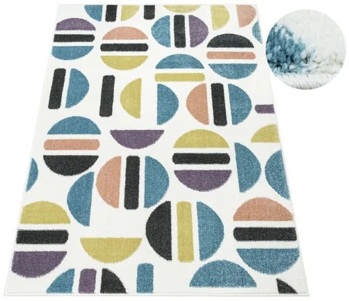 Koberec LIMA M045A ružový / modrý / krémový