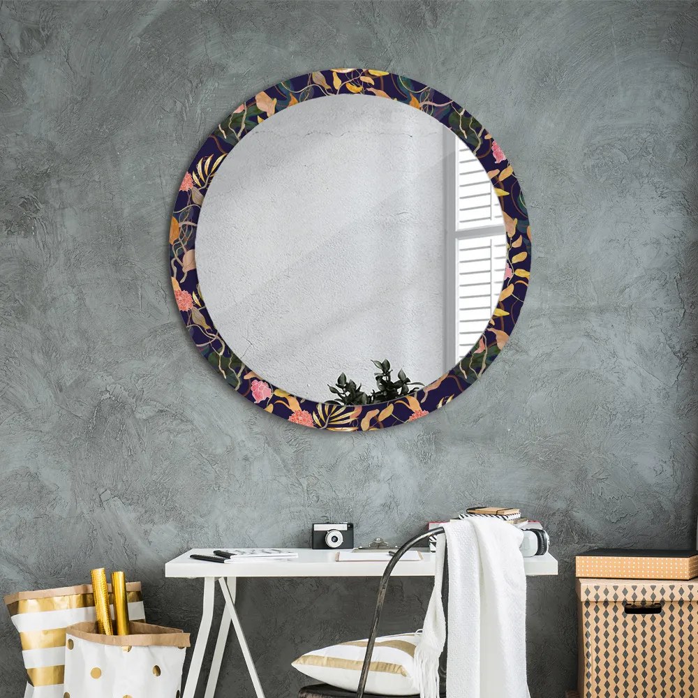 Okrúhle ozdobné zrkadlo na stenu Akvarely fi 90 cm
