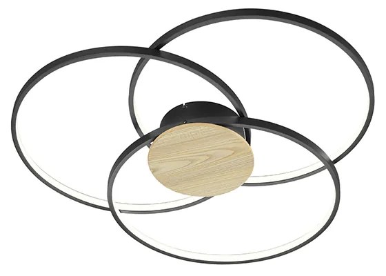 Stropná lampa čierna 90 cm vrátane LED 3-stupňového stmievania - Amal