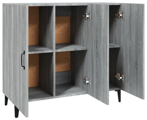 vidaXL Komoda sivý dub sonoma 90x34x80 cm spracované drevo-