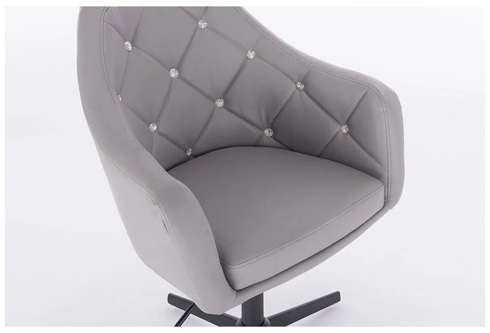 LuxuryForm DESIGN Kreslo ROMA na čiernom kríži - sivé