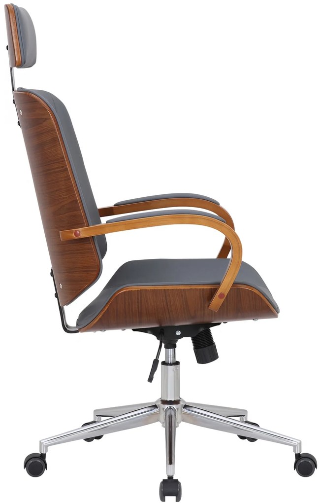 Design-Shop Kancelárska stolička Dayton - drevo orech - Sivá