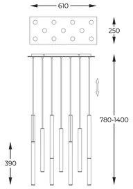 LED luster na lanku strieborno-zlatý LOYA P0461-11A-B5SC