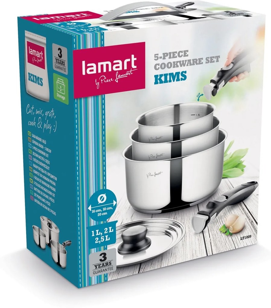 Lamart LT1009 sada nehrdzavejúceho riadu Kims, 5 dielov