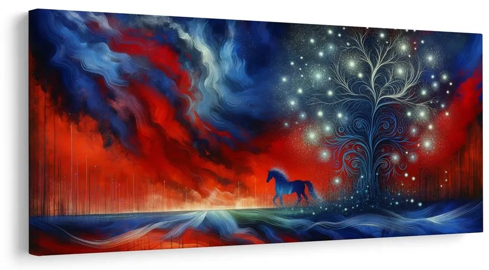 Obraz magický strom života s koňom