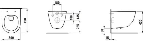 Závesné WC LAUFEN Pro S Compact bez splachovacieho kruhu biela H8209650000003
