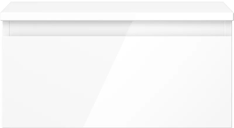Mexen Orio, kúpeľňová skrinka 50 cm s hornou časťou, 1 zásuvka, biela lesklá, 91A10-05023-1-BFC00