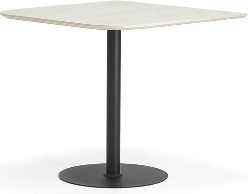 Barový stôl METRIC, zaoblené rohy, 1000x1000x900 mm, čierna/dub