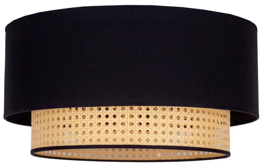 Duolla - Stropné svietidlo BOHO 1xE27/15W/230V pr. 45 cm čierna/ratan