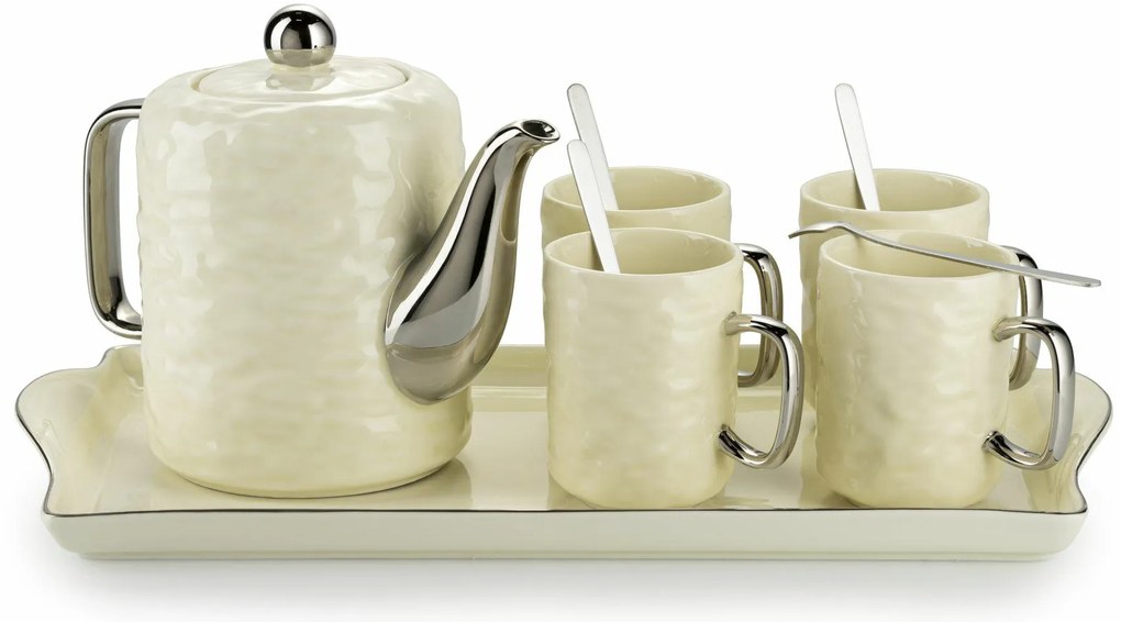 Čajový/kávový set Selena Silver Cream